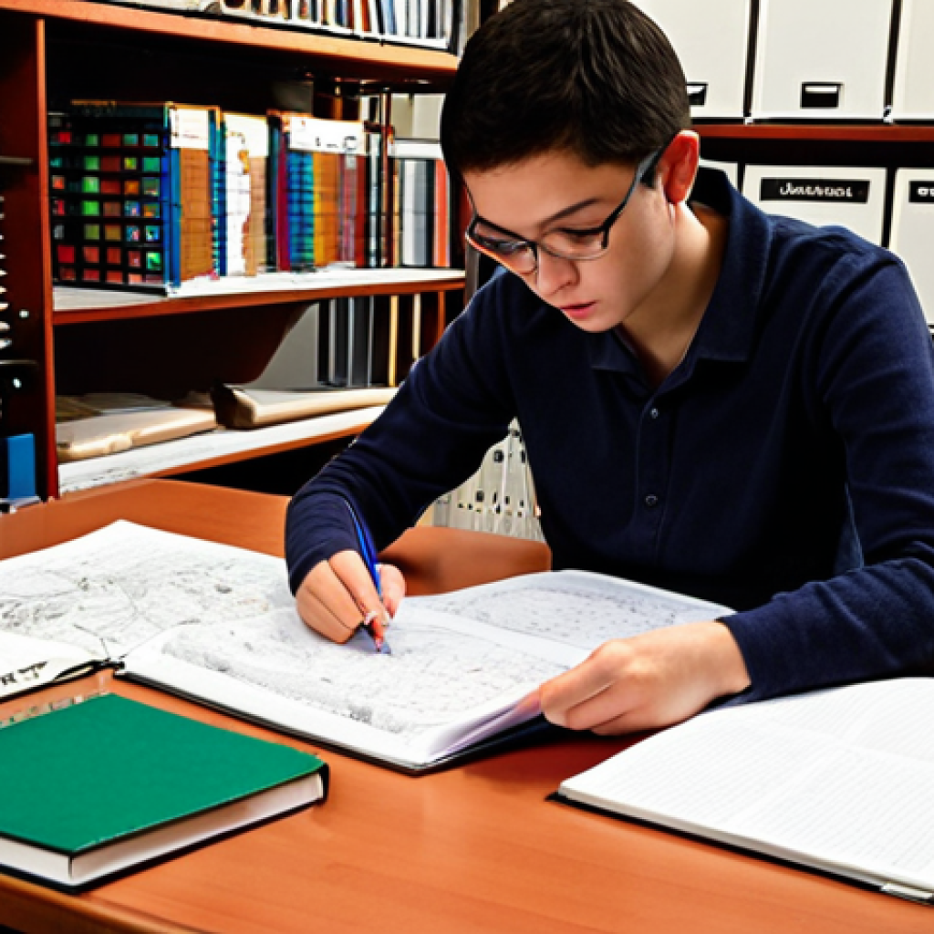 Mastering the Syllabus**
Prompt: A diligent student at a desk, surrounded by stacks of textile engineering textbooks, meticulously breaking down a vast and complex syllabus. They are actively writing detailed, color-coded notes and drawing intricate diagrams in a notebook, with subtle visual elements like yarn samples, fabric swatches, or loom schematics integrated. The scene conveys focus, clarity, and the transformation of an overwhelming task into manageable parts. Realistic, academic setting, soft ambient lighting.
**