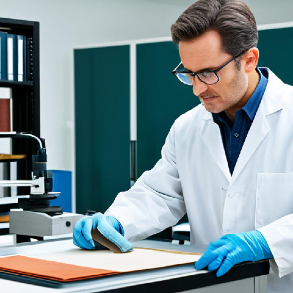 **
"A professional textile engineer, fully clothed in appropriate work attire, examining fabric samples in a well-lit laboratory, safe for work, perfect anatomy, natural proportions, professional."
**