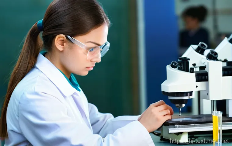 섬유기사 실기 시험 준비 체크리스트 - **Prompt 1: Focused Preparation in a Textile Lab**
"A bright, well-organized textile engineering...