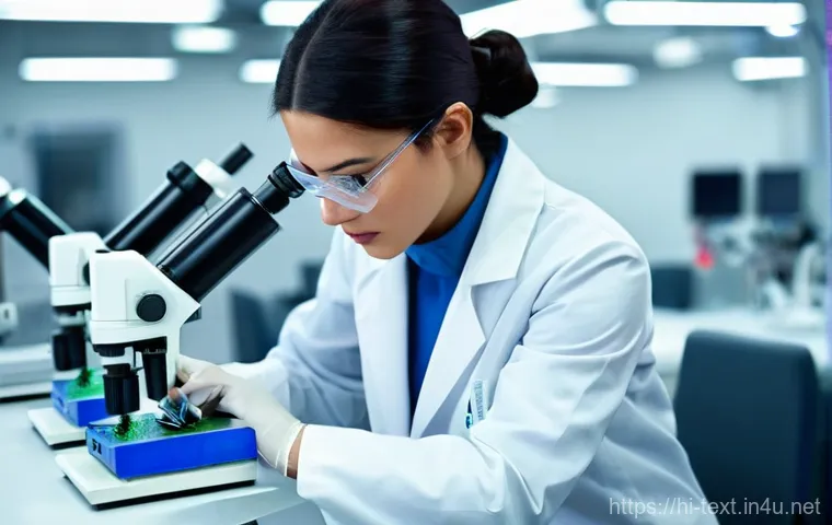 섬유기사와 자격증 취득의 가치 - **Prompt:** "A vibrant, modern, and high-tech textile engineering laboratory filled with natural lig...