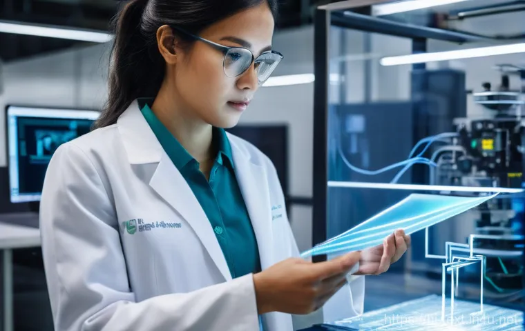 섬유기사 자격증과 관련 직업군의 특징 - **Prompt:** A dynamic, high-tech research and development lab where a diverse group of textile engin...