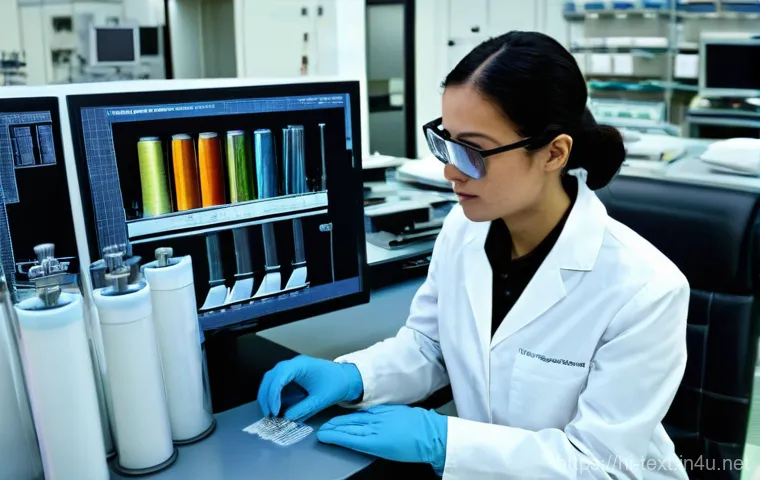 섬유기사 필기시험 대비 방법 - **Prompt:** A diverse group of young, college-aged students (two males, two females), dressed in sma...