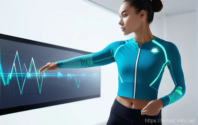 섬유기사와 실무적 응용 - **Prompt for Smart Health Monitoring Textile:**
"A vibrant, dynamic image featuring a fit young ...