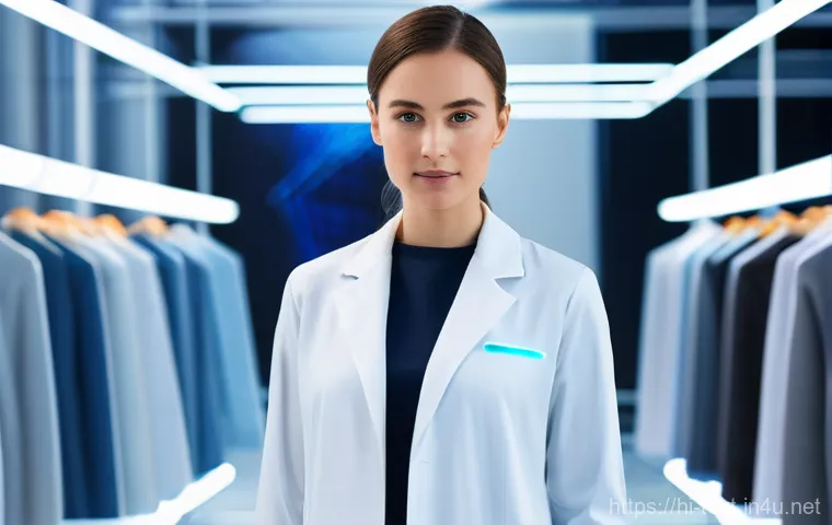 섬유기사 자격증과 관련 직업군의 전망 - **Prompt 1: Futuristic Smart Fabric Development**
"A brilliant young female textile engineer, we...