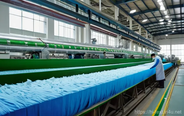 섬유기사 자격증과 관련 직업군의 전망 - **Prompt 1: Futuristic Smart Fabric Development**
    "A brilliant young female textile engineer, we...