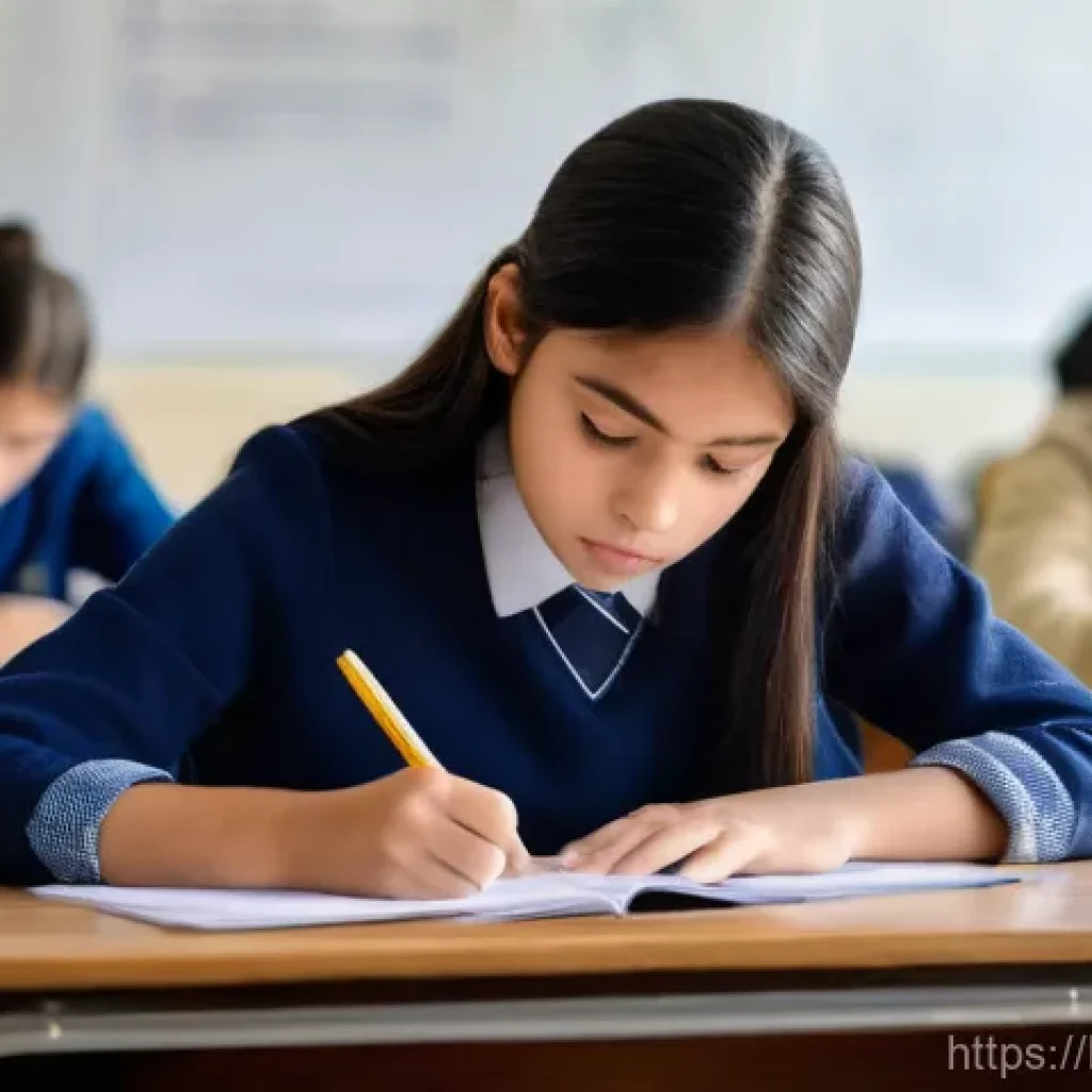 섬유기사 필기시험의 어려운 문제 대처법 - **Prompt 1: Calm Focus in the Examination Hall**
A realistic image of a young student, approxima...