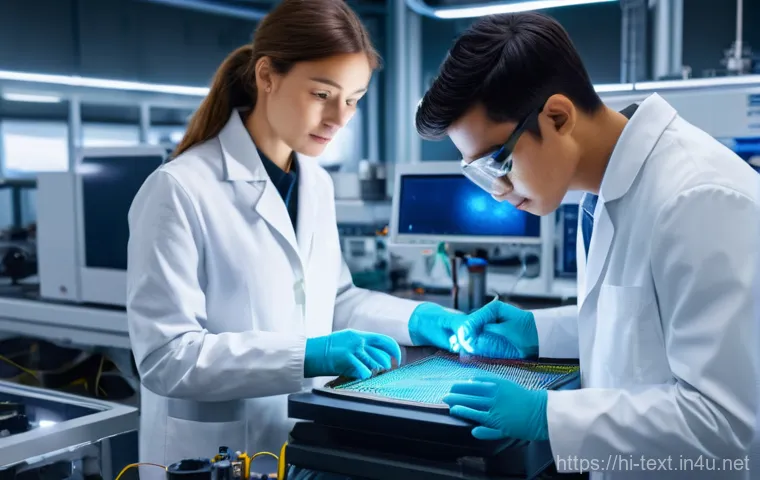 섬유기사와 시험 준비 동영상 - **Prompt 1: The Future of Textiles**
"A vibrant and futuristic textile engineering laboratory, s...