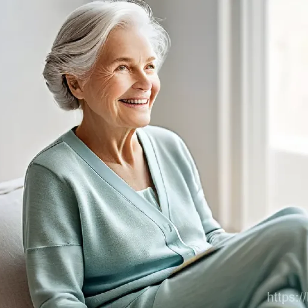 섬유기사 자격증의 미래 가능성 - **Prompt 1: Future of Home Healthcare with Smart Textiles**
A serene portrait of an elderly woma...