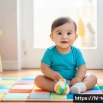 섬유기사 자격증 취득 후의 전망 - **A toddler wearing a cute animal-themed diaper, sitting on a colorful playmat surrounded by soft bl...