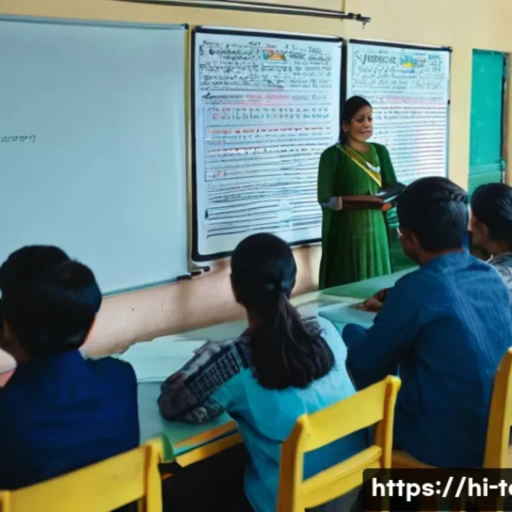 섬유기사 필기 시험 난이도 - A detailed classroom scene showing a diverse group of Hindi-speaking students studying for the 섬유기사 ...