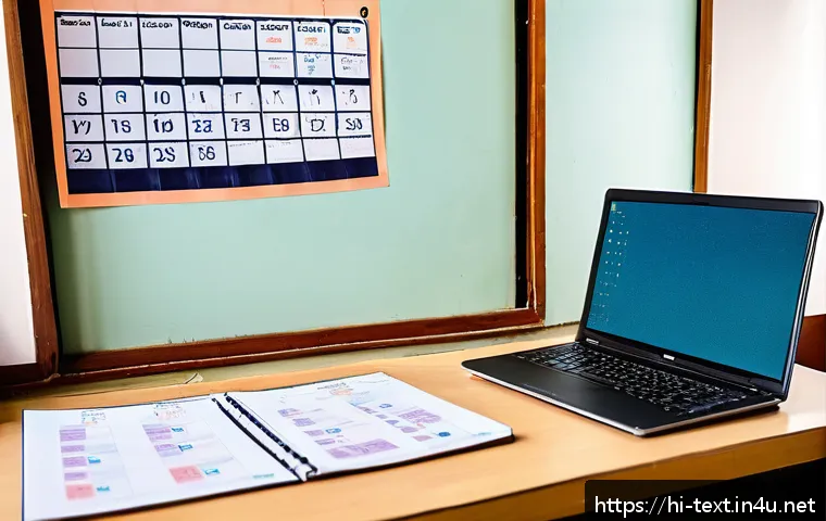 섬유기사와 필기시험 준비의 중요성 - A detailed study desk setup for a Hindi-speaking fiber technician exam candidate, featuring textbook...