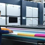 Home 20 섬유기사 자격증의 국제적 가치 - A modern textile engineering laboratory scene featuring a young Indian professional in formal attire...