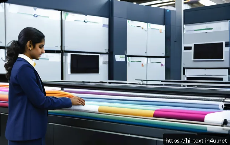 섬유기사 자격증의 국제적 가치 - A modern textile engineering laboratory scene featuring a young Indian professional in formal attire...